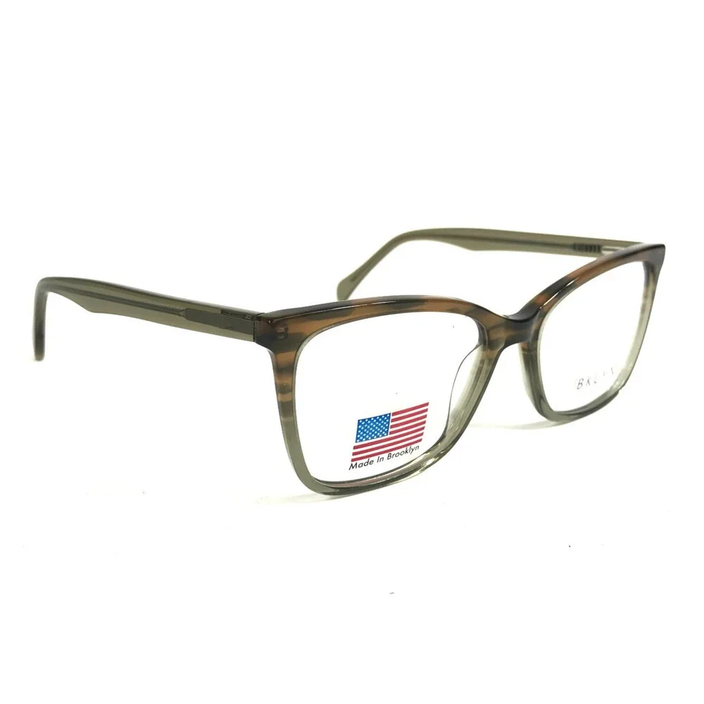 BKLYN Eyeglasses Frames CROWN GRNTG Green Brown Striped Cat Eye 55-18-145
